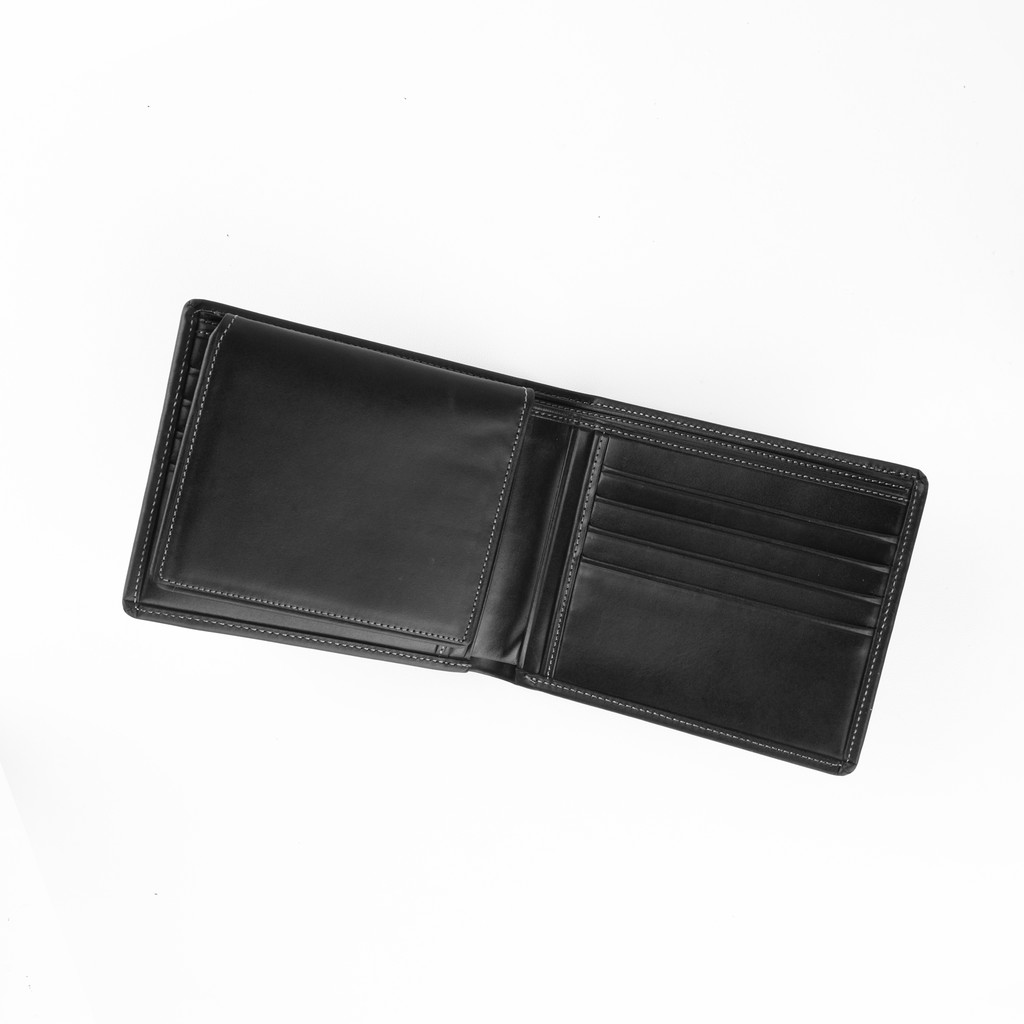 dompet pria kulit asli model lipat kartu keatas warna hitam PHWL1107