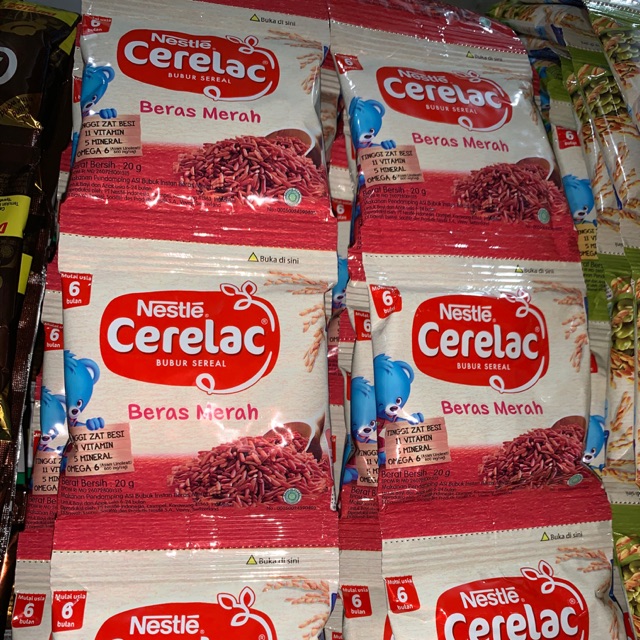 Nestle Cerelac Beras Merah 20gr renceng isi 8 sachet x 20 gram bubur bayi