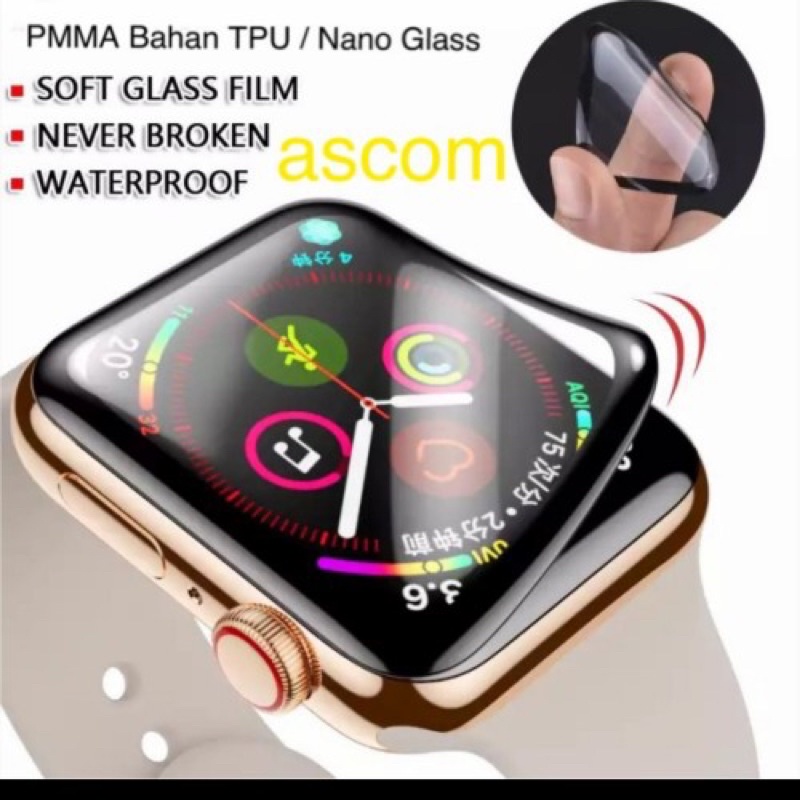 tempered glass ceramic apple Watch Seris 38/40/42/44mm nano glass TPU Full cover