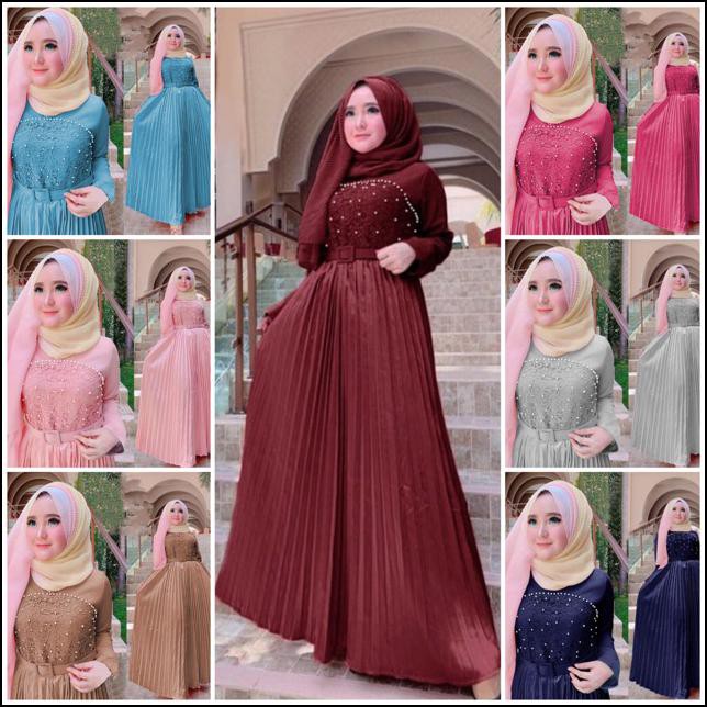 Maxi Jumbo Sofia Sonia Dress Gamis Prisket Gamis Brukat Tulang Warna