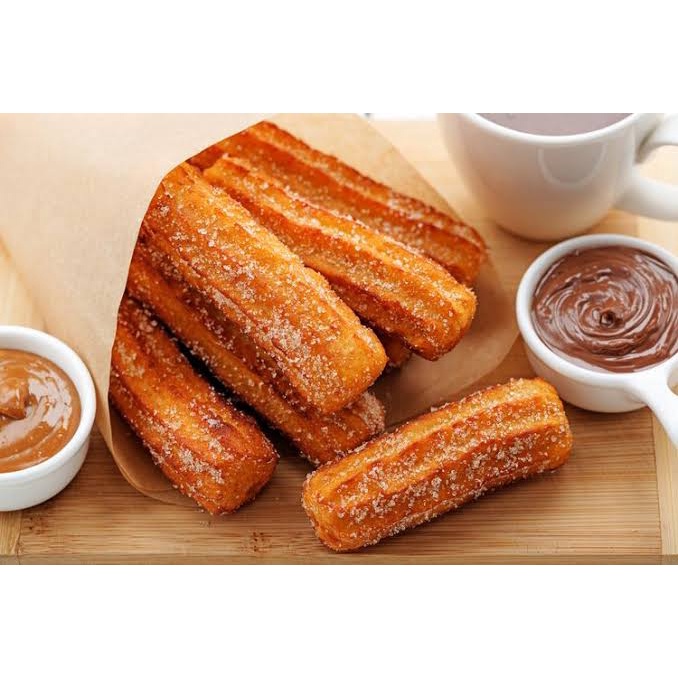 

Churos QQ frozen food isi 8 Original crunchy | toping coklat dan cinamon