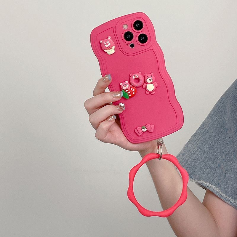 Case Motif Beruang strawberry Tiga Dimensi Untuk iPhone 12 13 14 11 Pro Max X Xs Max Xr krhrtf8