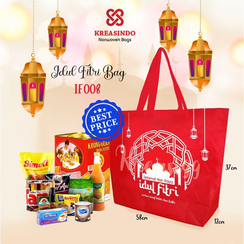 

Tas Spunbond Mesin Tote bag Sablon Idul Fitri ---- IF008