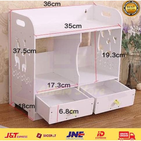 Rak Kosmetik Mini Plastik kayu WPC kotak Penyimpanan Skincare