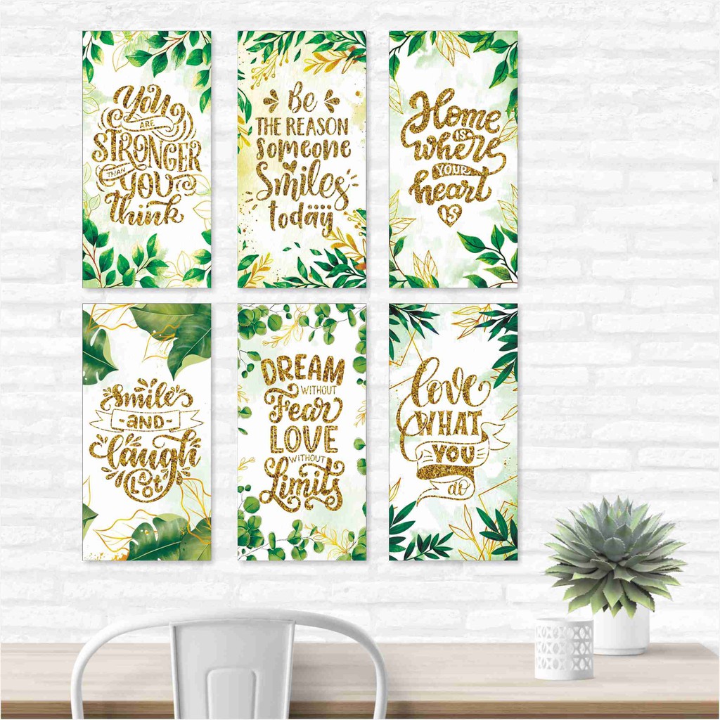 Mikusoo Hiasan Dinding Dekoras iPajangan Rumah Kamar 15x30 Quote Wall Decor Tropical Daun Pajangan Rumah