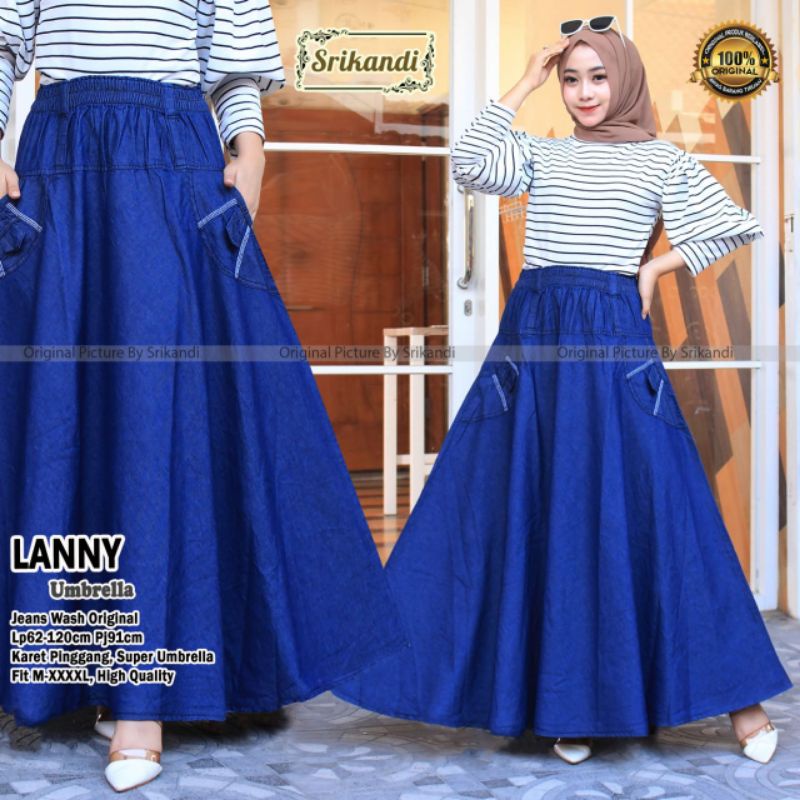 lanny umbrella rok jeans wanita by srikandi