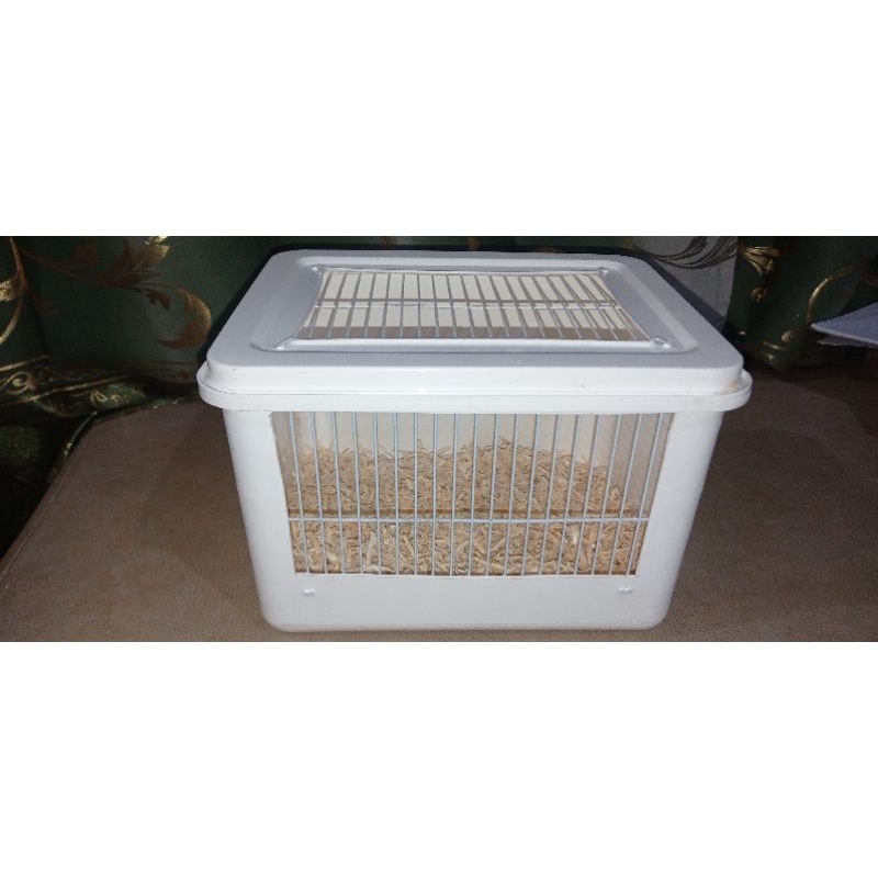 COD/BAYAR DITEMPAT KANDANG/BOX JERUJI BESI +DOT MINUM HAMSTER/LANDAK MINI/GEBRIL/KADAL DLL-Tanpa dotminum