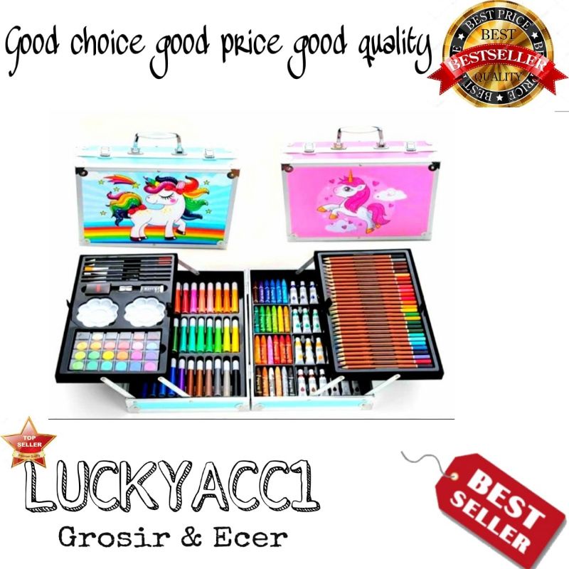 

LC - Crayon Art Set 145 pcs / Koper Set Crayon Mewarnai Anak / Alat lukis Anak / Alat Menggambar 145 pcs
