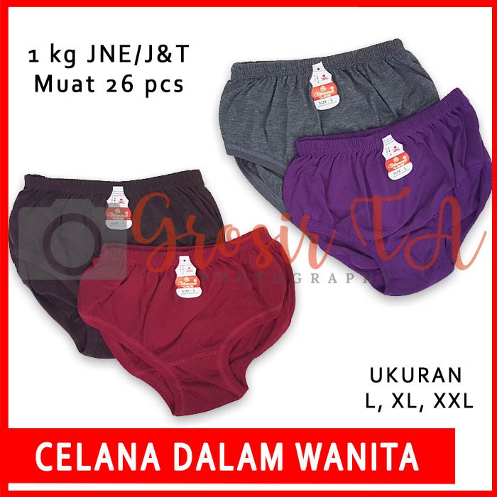 GTA Cd Celana Dalam Wanita High Waist Cd Premepuan Katun Sempak Kolor Cewek Size L, XL, 3L, 4L, 5L V