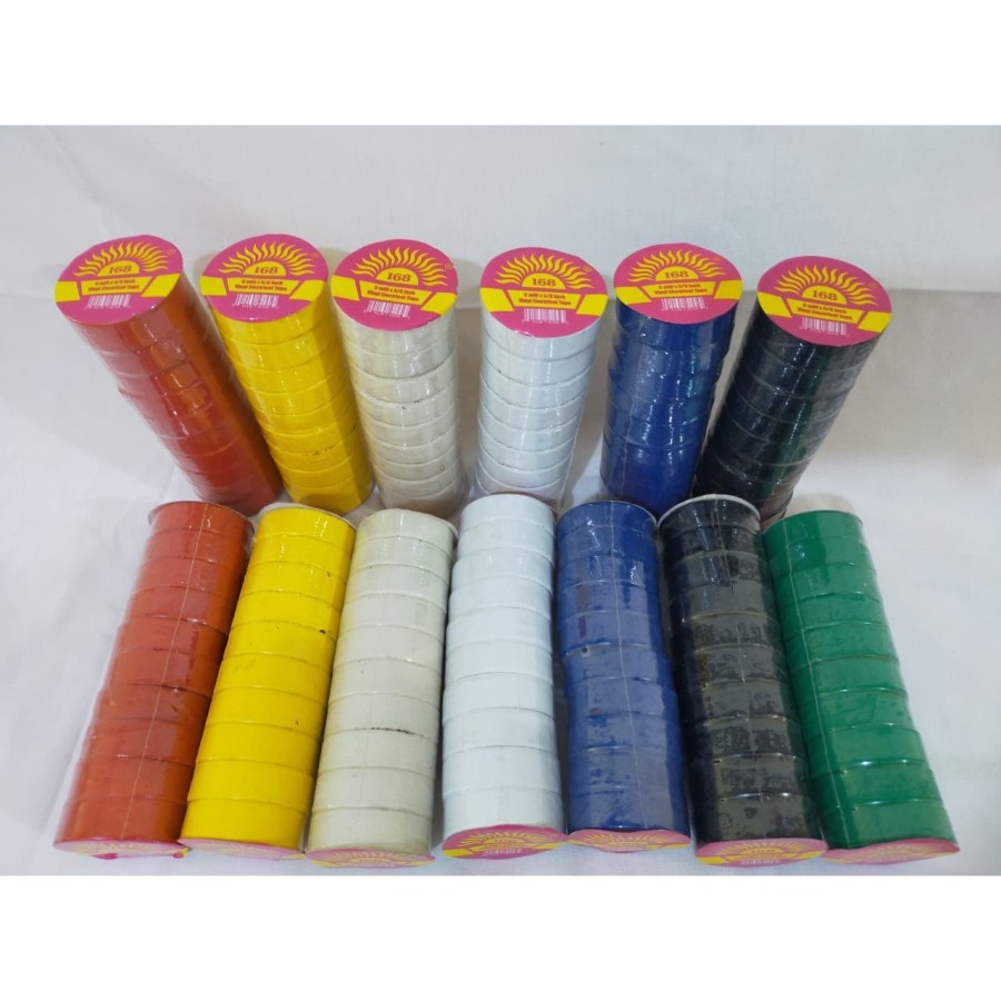 Lakban Isolasi Listrik  Warna 168 Tape 14mmx3yard Harga 1 SLOP Isi 10 roll