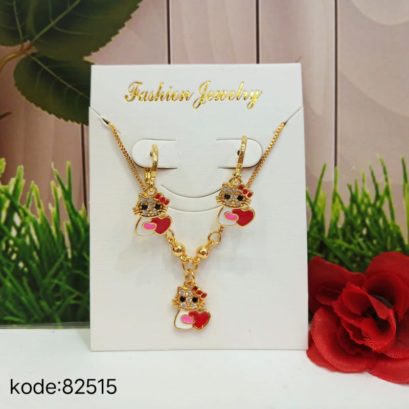 Queen * kalung anak lucu +anting/82515 panjang kalung 36cm