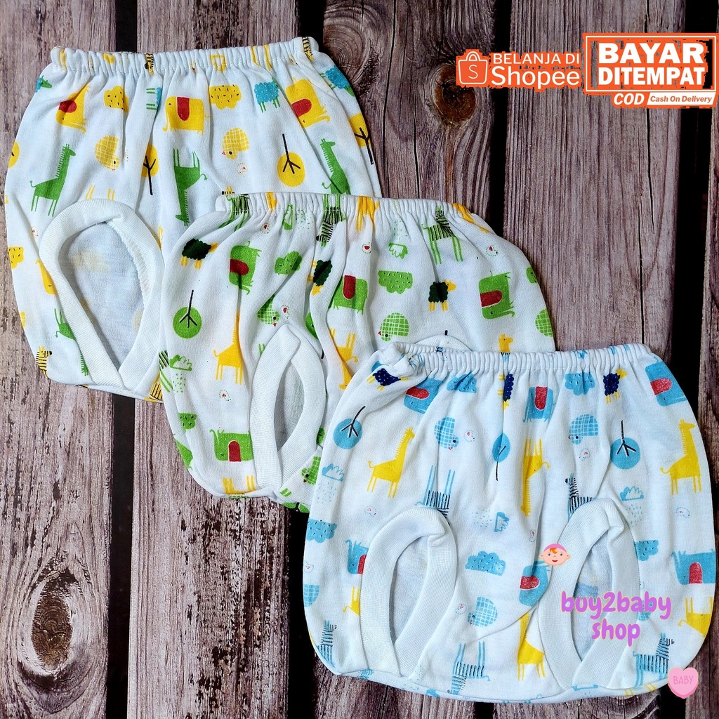 Celana bayi model POP Shankusen motif animal series usia 3-6 bulan isi 3 PCS