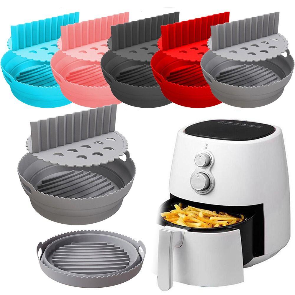 Pineapple Round Silicone Pot Replacement Grill Pot Tray Masak Reusable AirFryer Aksesoris Dengan Pad Split