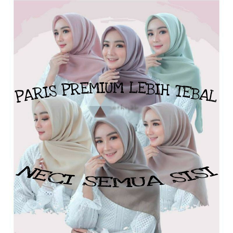 PARIS PREMIUM HIJAB SEGI EMPAT PARIS POLOS JILBAB PARIS PREMIUM