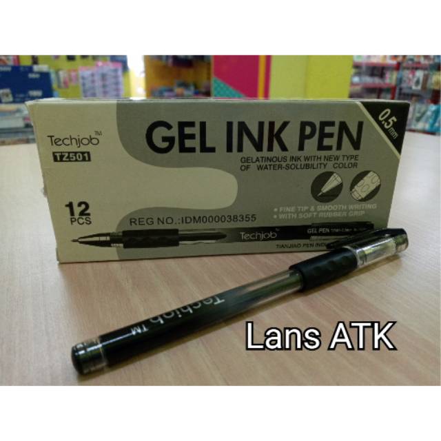 

Pulpen / Gel Ink Pen / Ballpoint Techjob Black TZ501 (satuan)