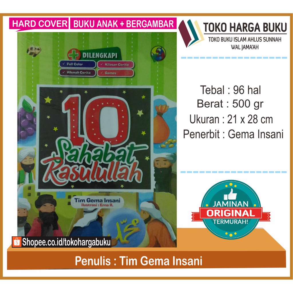 Foto Buku Anak 10 Sahabat Rasulullah - GIP