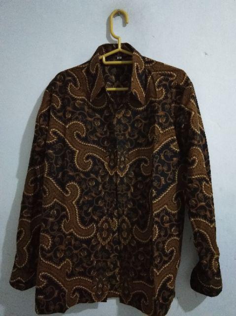 Kipas Kemeja Batik Hitam Lengan Panjang Batik Pria Terlaris Reguler M L Xl
