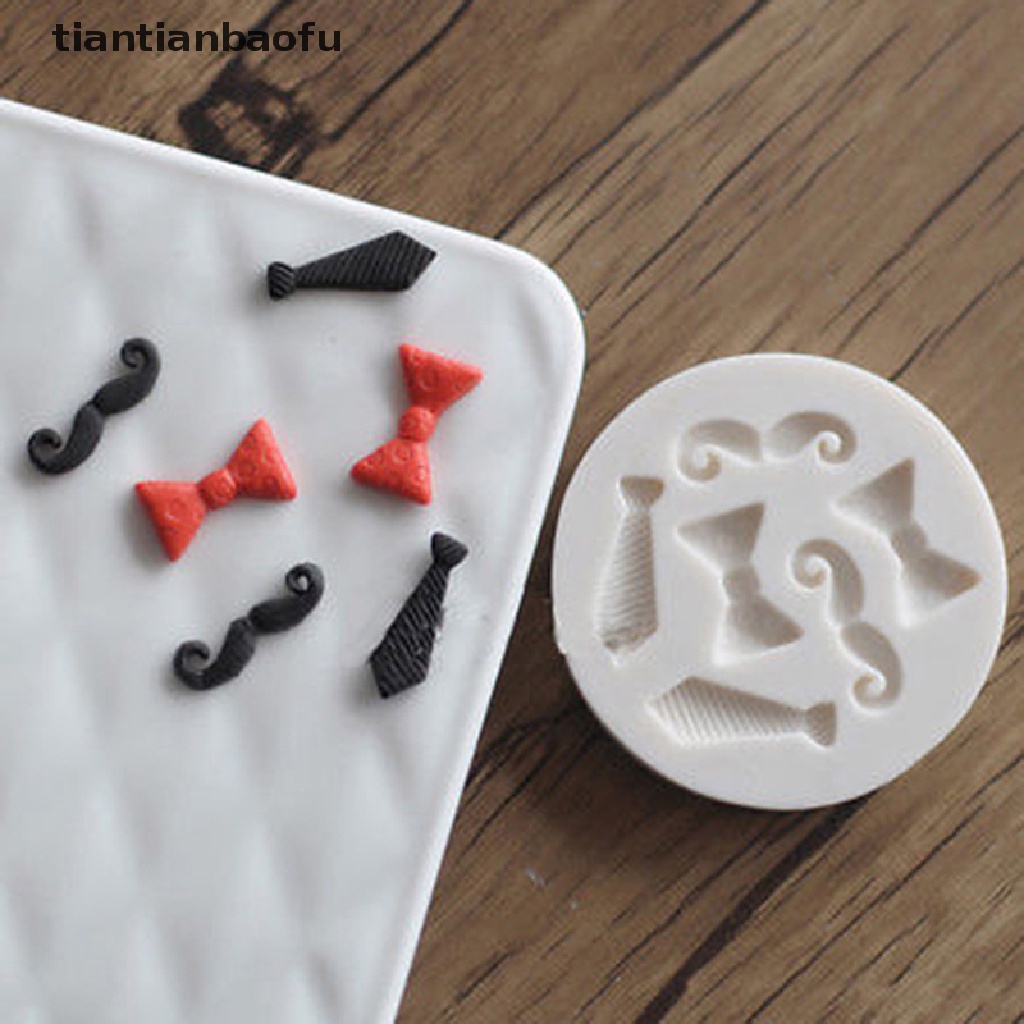 [tiantianbaofu] Silicone Beards Mustache Bow Tie Fondant Mould Cake Sugarcraft Chocolate Mold  Boutique