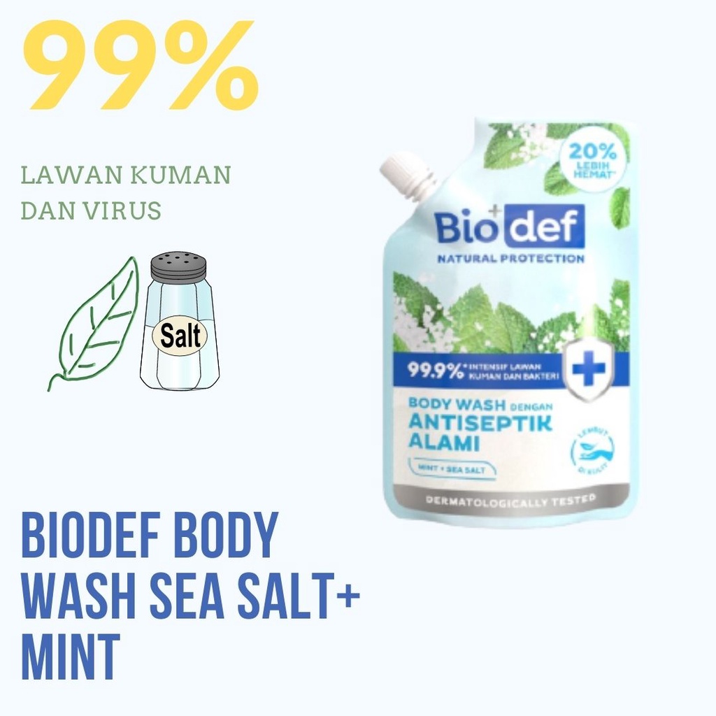 TERLARIS!!! Biodef Natural Protection Body Wash Mint / Sabun Mandi Lawan Kuman 3 Variasi