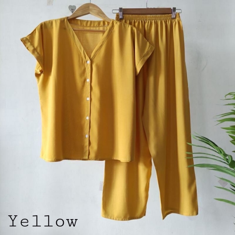 Piyama Polos Set Pendek panjang