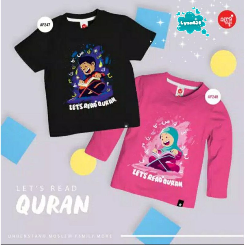 SALE Kaos Afrakids Lengan Pendek AF247 &quot;Let's Read Qur'an&quot;