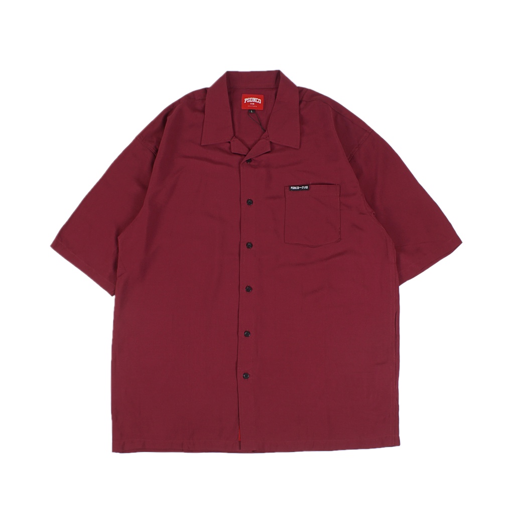PSDN.CO Oversize Casual Shirt - Maroon