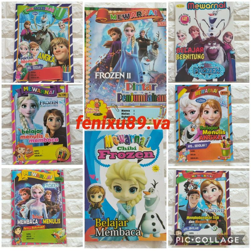 Buku Mewarnai Frozen Jumbo Rendom 21x28cm/21x27,5cm  Buku Mewarnai Frozen Belajar Membaca Menulis Be