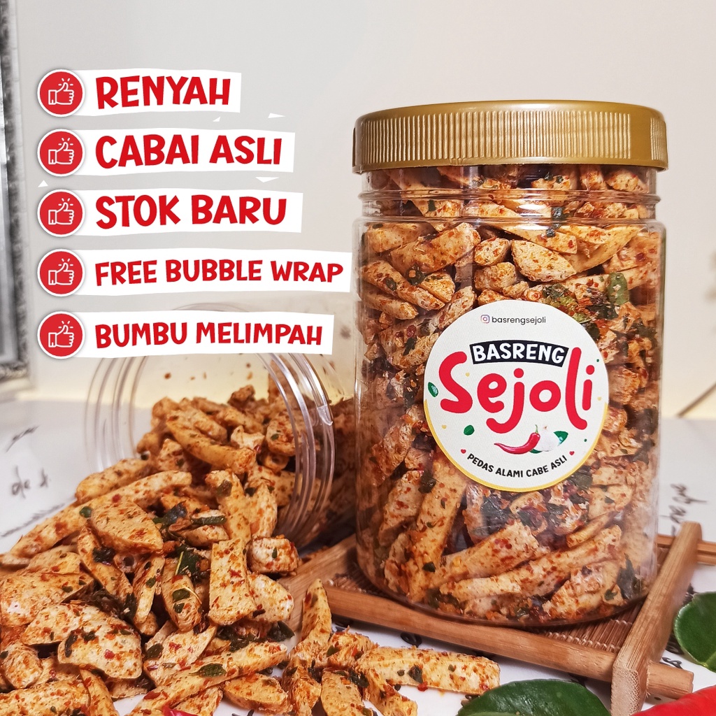 

Basreng Pedas Daun Jeruk - Basreng Toples 250 gram - Basreng Sejoli