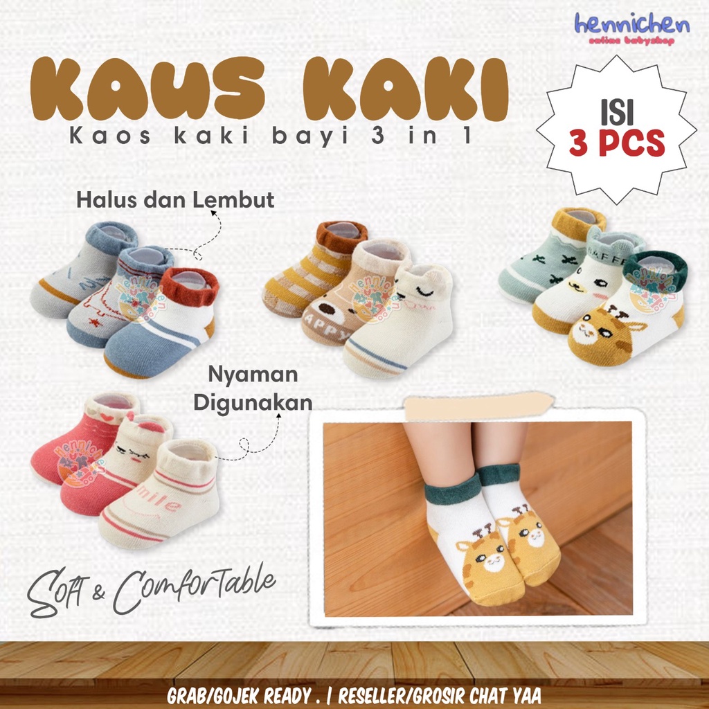 3 PSG KAOS KAKI 3IN1 ISI 3 PASANG KAOS KAKI ANAK KAOS KAKI BAYI 0-3 TAHUN