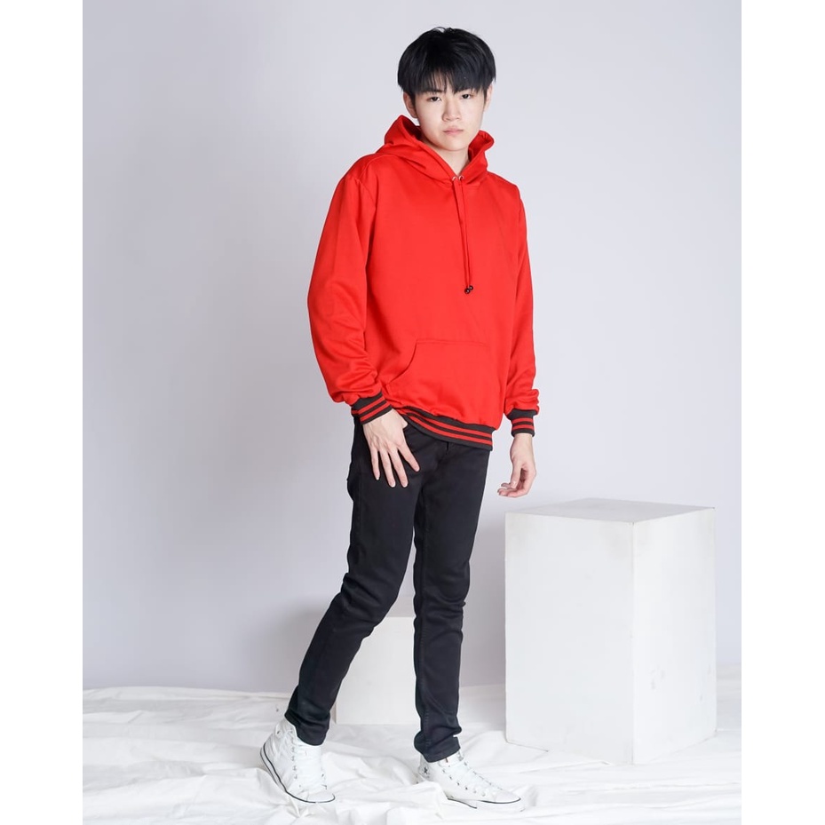 ALIPIO Fashion / Sweater Hoodie BASIC MERAH