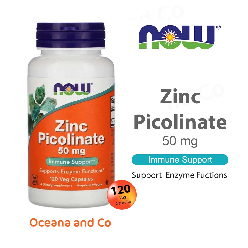 Now Foods Zinc Picolinate 50 mg 120 Veg Capsules