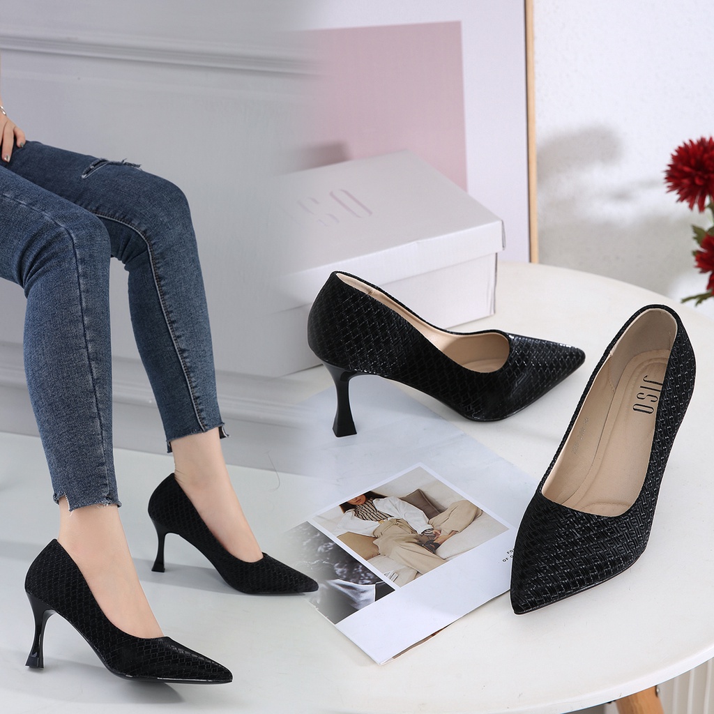 JISO RYONA ZEN-289 Sepatu Kerja Wanita Heels Basic 8cm Import