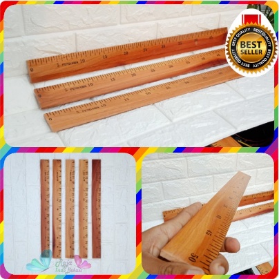 Penggaris Kayu 50cm Panjang 0.5 M Penggaris Mistar Tebal Papan Tulis / Penggaris Kayu 1 Meter 100 Cm