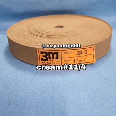 Karet 3Man  1 1/4in/3cm @36Y Hitam dan Cream terbagus =rp.138.750/1Rol