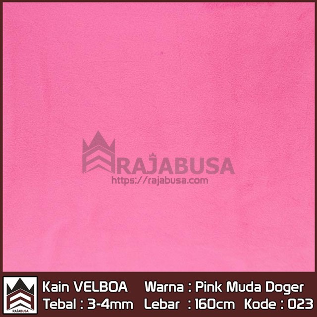 Kain Velboa Pink Doger Termurah - Kain Bulu Bahan Boneka