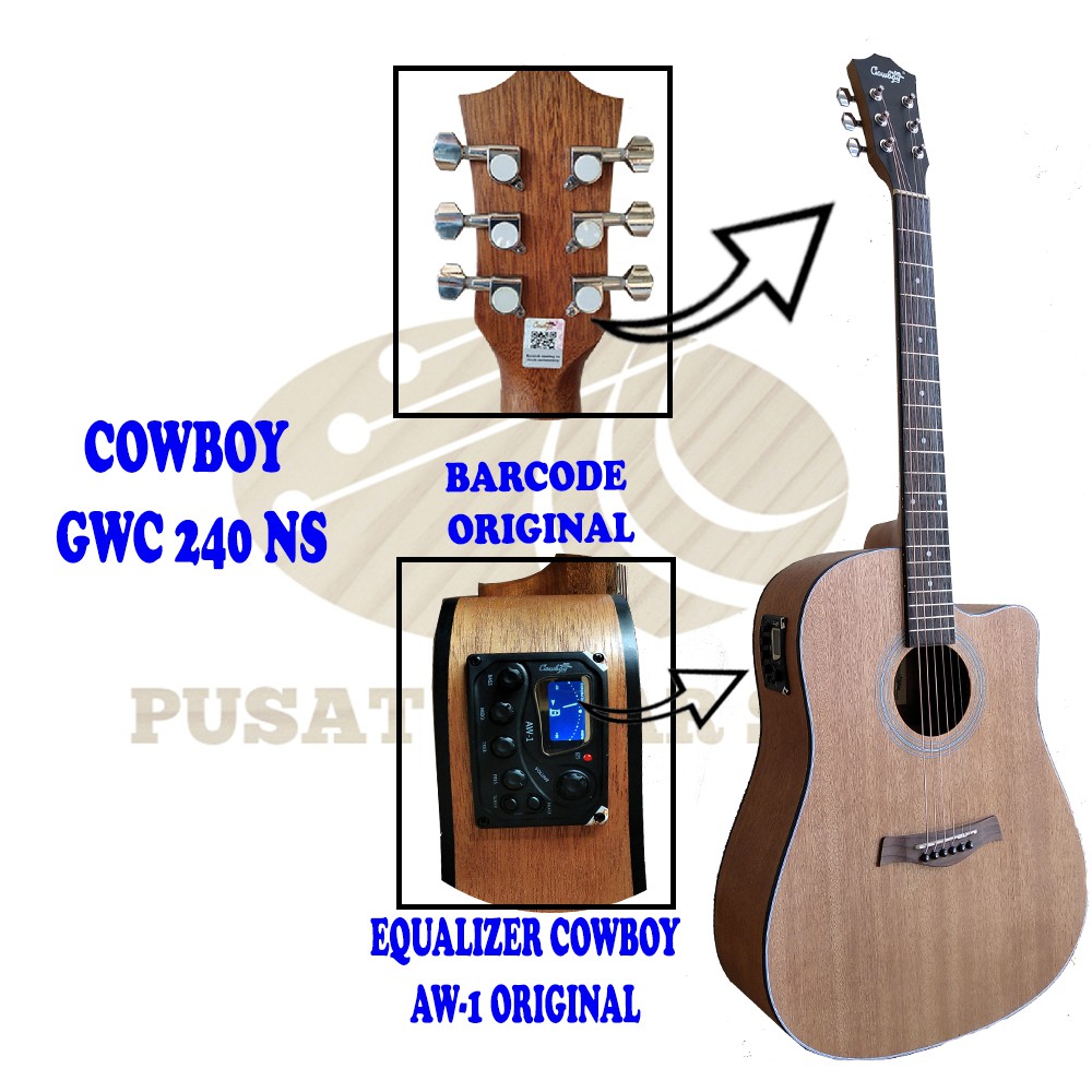 Gitar Akustik Elektrik model Cowboy Original GWC 240 NA/NS Equalizer Cowboy AW 1-1