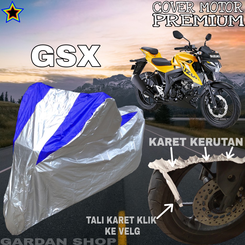 Sarung Motor GSX Silver BIRU Body Cover Penutup Motor Gsx PREMIUM