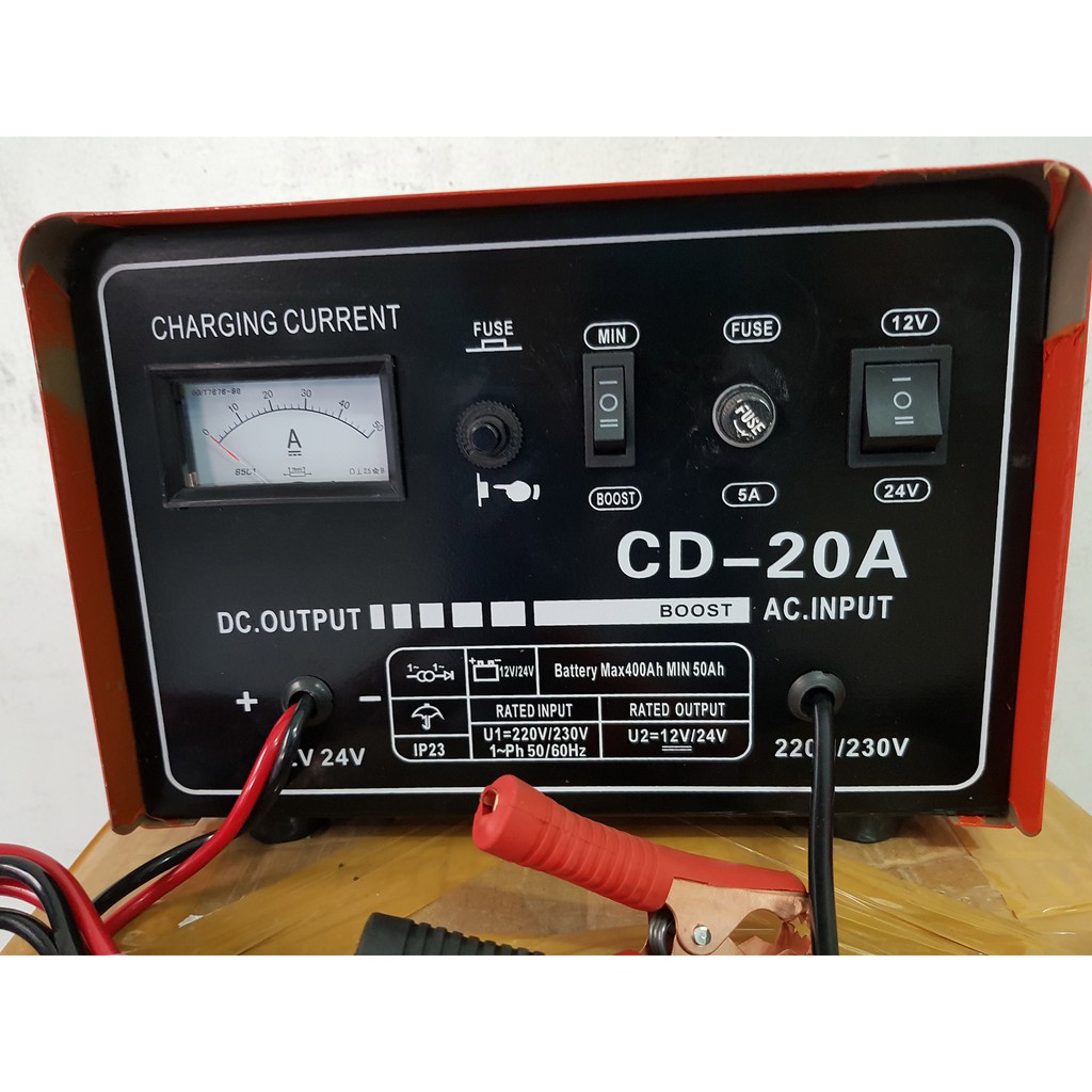 Charger Aki 20 Ampere bisa accu 12v &amp; 24v Merk ROCIA / baterai