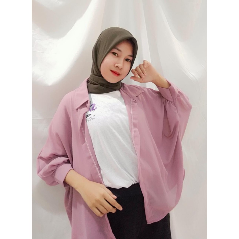 FC - FELECIA OVERSIZE SEETHROUGH OUTER / Felecia Basic Outer Atasan Wanita