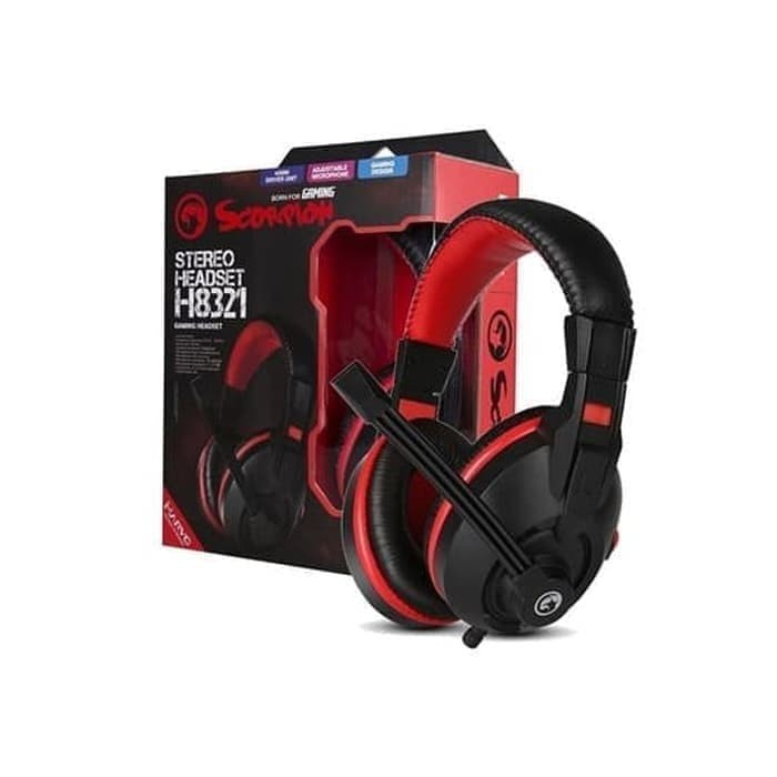 Marvo Scorpion H8321P Headset Gaming - Original - Merah Gaming Headset