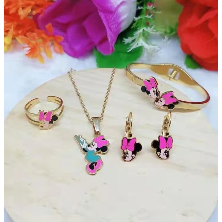 Titanium Set Anak Perhiasan Kalung/gelang/anting/cincin 205-207