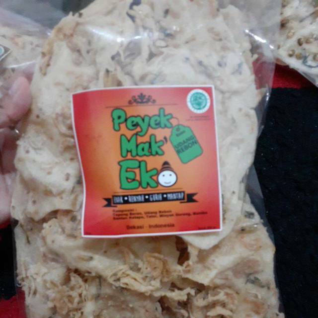 

Peyek renyah enak dan gurih dalam 3 varian rasa kacang tanah, kacang ijo, dan udang rebon