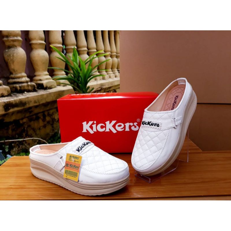 Wedges Slop Kickers / Sendal Wedges Terlaris / Sandal Cewek / Sendal Cewek Gaul-01k Putiih