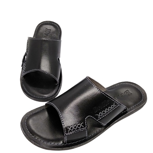 Sandal kulit pria selop asli 100% original awet lentur kuat sendal slip on cowok dewasa kasual distro slop casual simple classical trendy branded mewah berkualitas terbaru kekinian murah promo anti licin non slip ringan dikaki cuci gudang gratis ongkirCOD