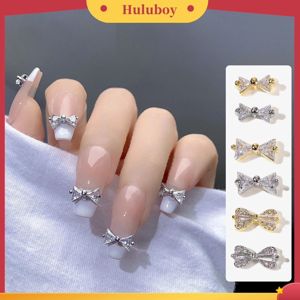 Huluboy Huluboy♡ Ornamen Kupu-Kupu 3D Bahan Cubic Zirconia Glitter Untuk Dekorasi Kuku Wanita Butterfly