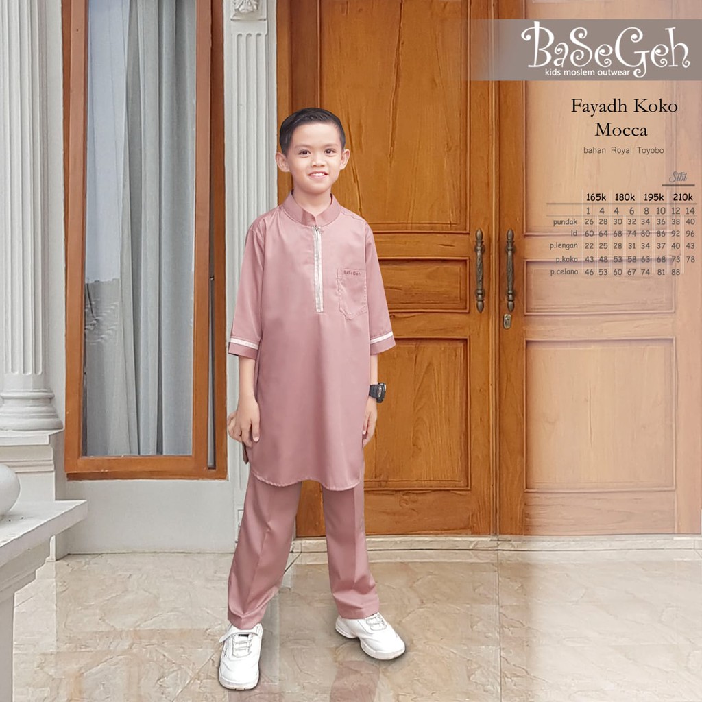Fayadh Mocca Baju Muslim Setelan Koko Anak Basegeh Royal Toyobo