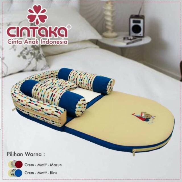 [2 kg] Cintaka Kasur Lipat Oval Bumper Bordir + Kelambu (bisa dilepas) Sailor Series - TCK 2342