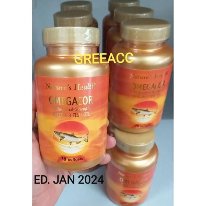 Nature's Health OMEGACOR Omega-3 Fish Oil BPOM 75 kapsul ORIGINAL