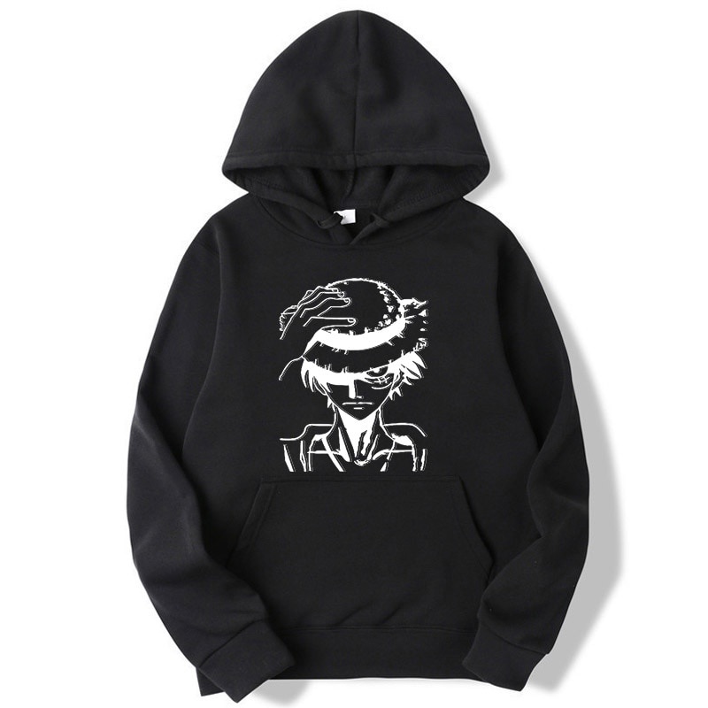 Sweater Hoodie Basic Anime One Piece Luffy Topi Jerami Pria Wanita Sweter Hodie Animas Kartun Jepang