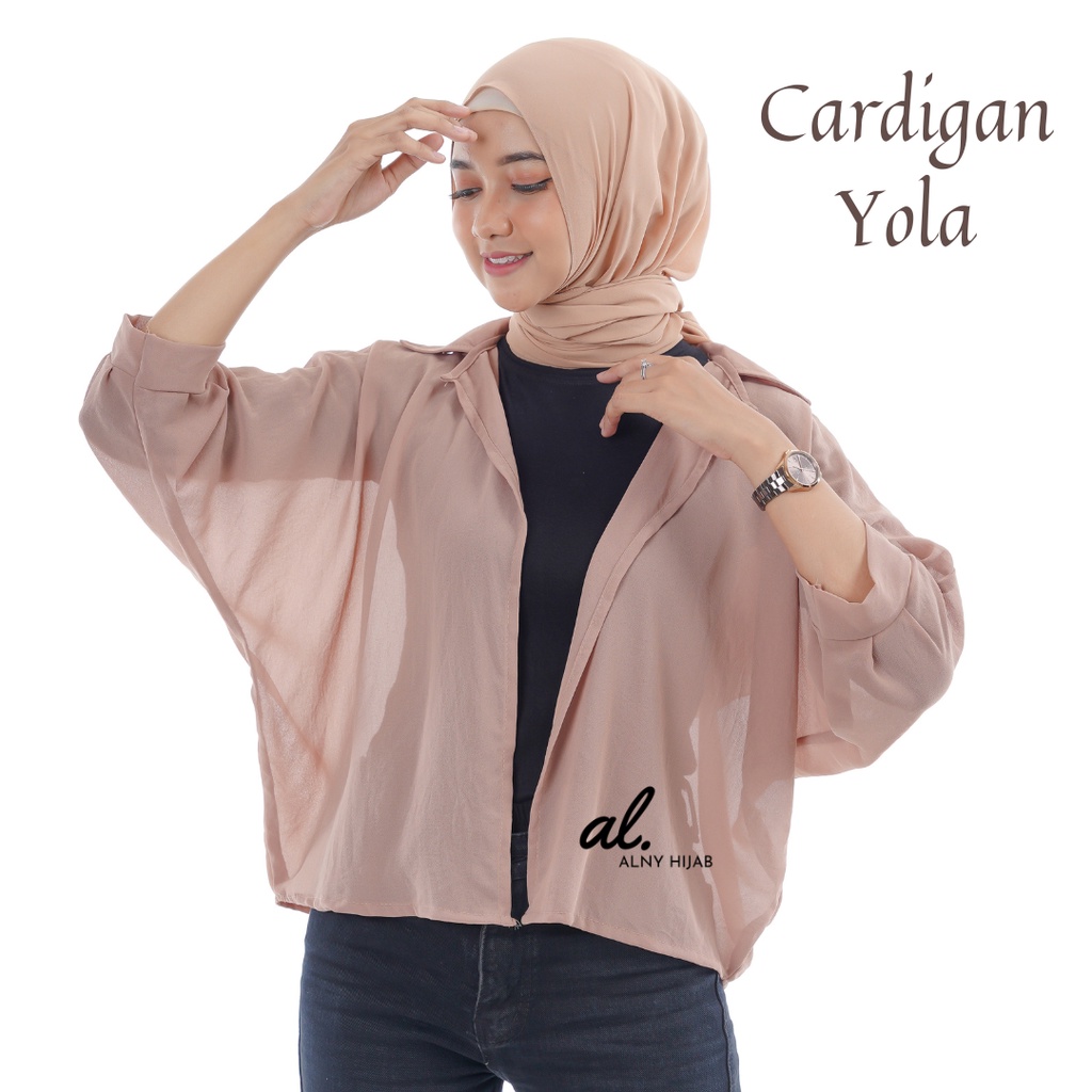 Alny Hijab - CARDIGAN YOLA BATWING BASIC OUTER ATASAN WANITA-1